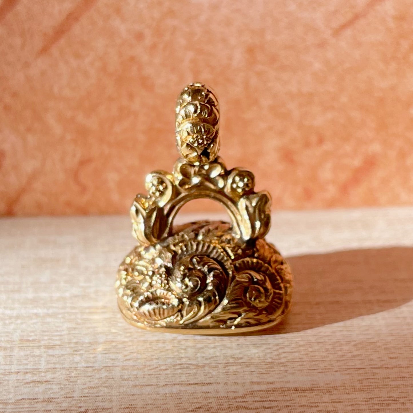 Victorian 14k Yellow Gold and Intaglio White Agate Fob Pendant
