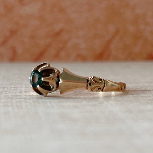 Victorian 10k Rose Gold and Tourmaline Midi Baby Ring