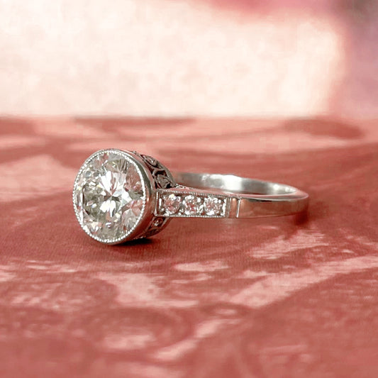 Art Deco Inspired 1.26 Carat Diamond and Platinum Ring