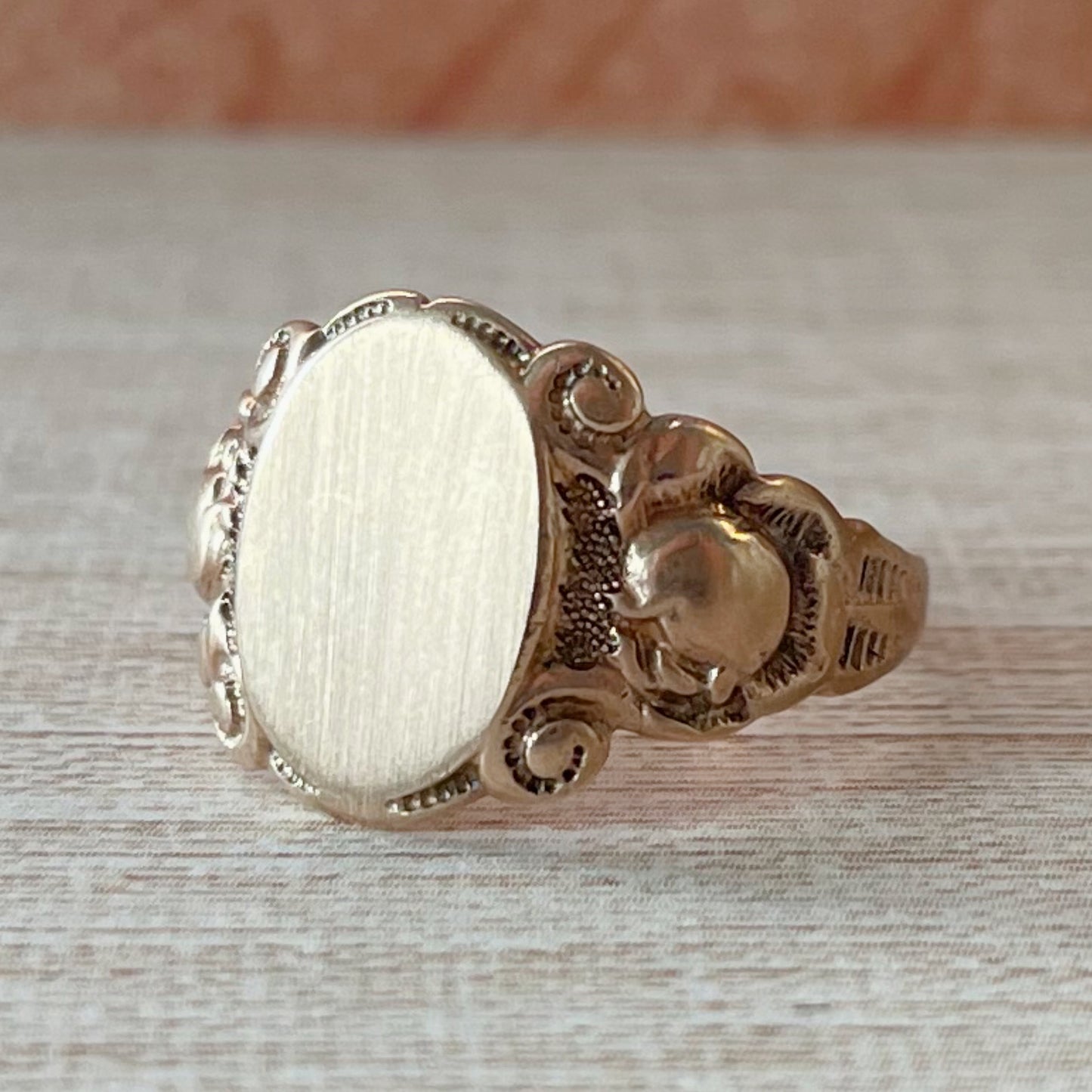 Edwardian 10k Rose Gold Signet Ring