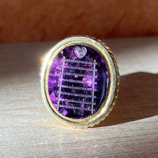 Antique Victorian 14k Gold Amethyst "Ladder of Virtues" Fob – Symbolic, Sentimental, Rare - Clover Collective Antiques