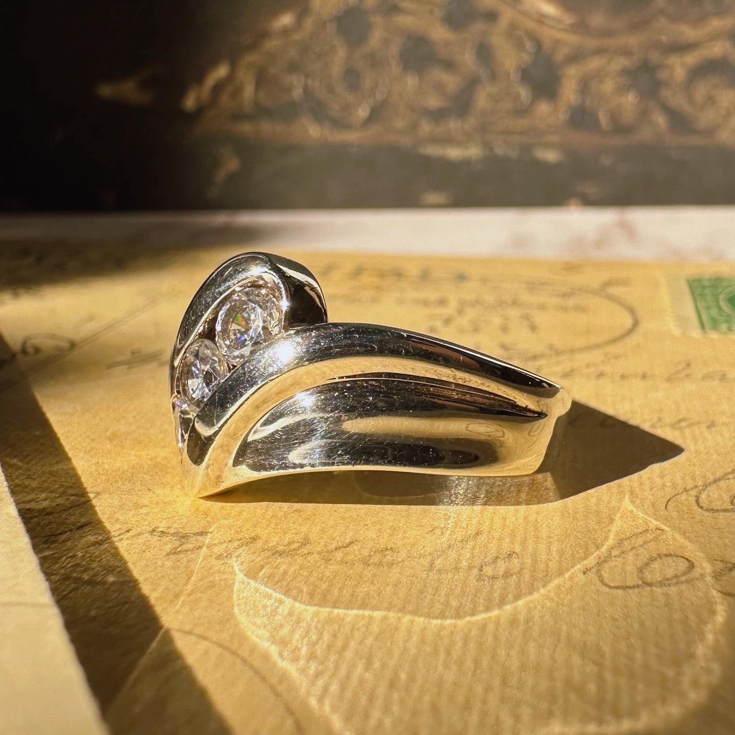 Vintage Sterling Silver and Cubic Zirconia Ring
