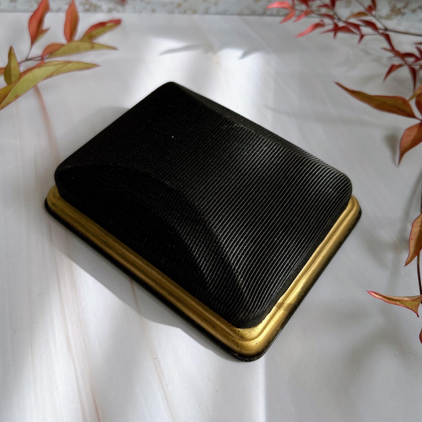 Art Deco Swank Gold-Plate, Abalone Shell, and Pearl Cufflinks With Original Box