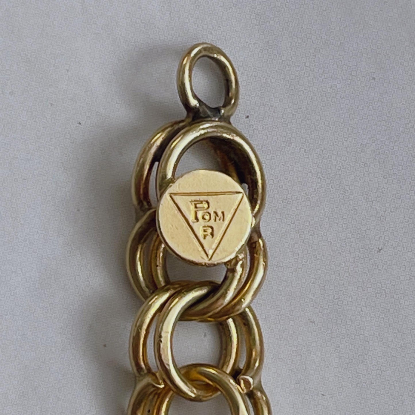 Mid-Century POM Reuben Pomerantz Jewelry Co. Inc. 14k Gold Double-Link Bracelet