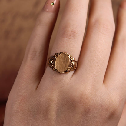 Edwardian 10k Rose Gold Signet Ring