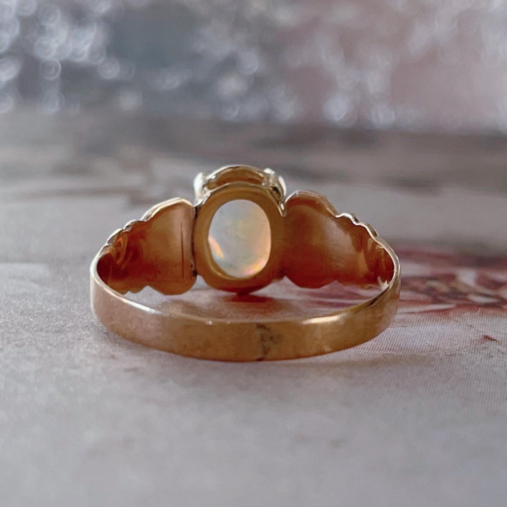 10k Rose Gold and Opal Ring - Clover Collective Antiques