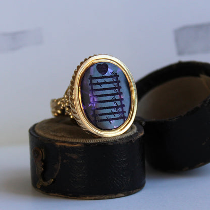 Antique Victorian Amethyst "Ladder of Virtues" Fob – Symbolic, Sentimental, Rare