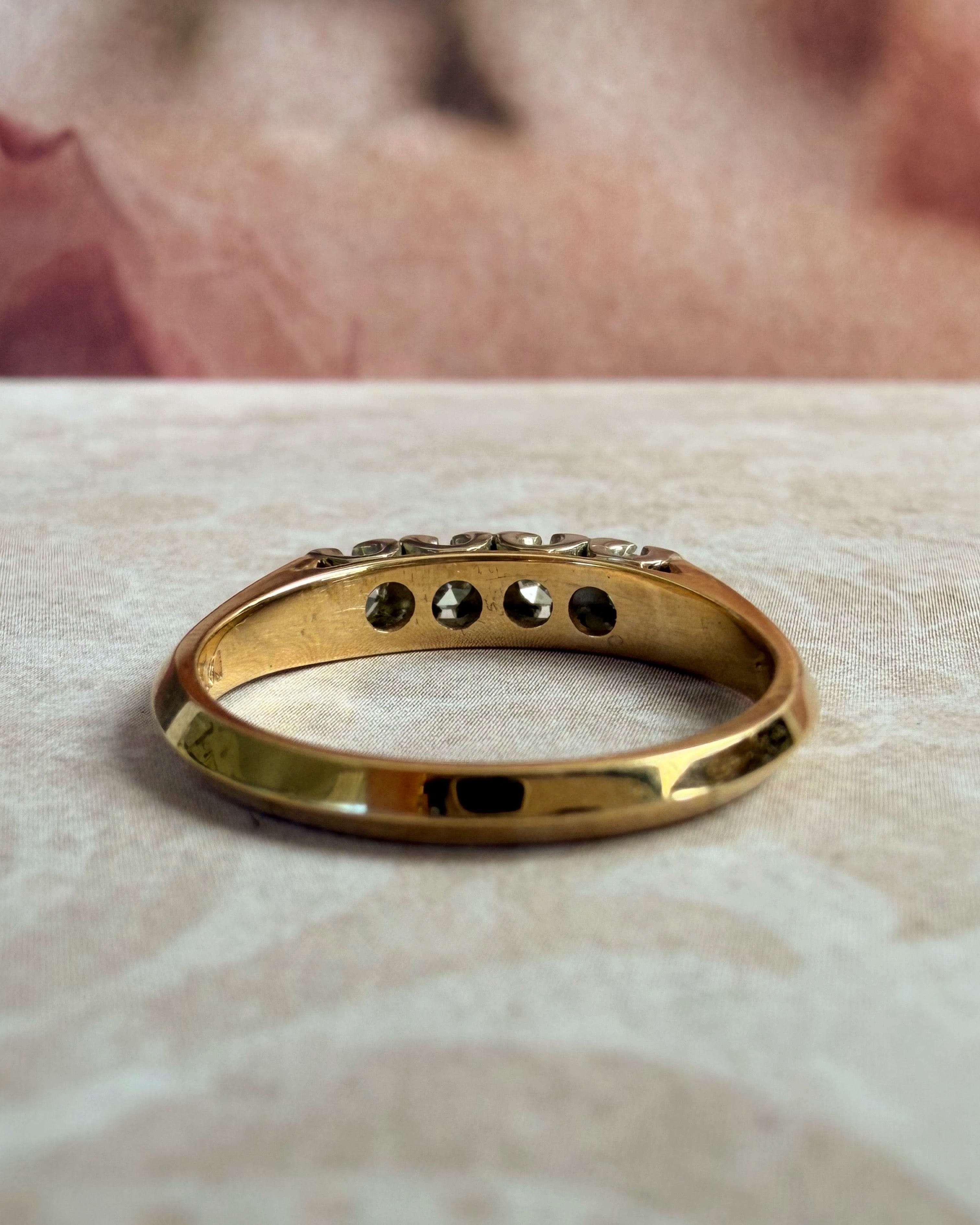 Retro Karlan, Bleicher & Naiman Company 14k Two-Tone Gold and Diamond Band Ring