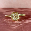 18k Yellow Gold Antique Old Mine Cut Diamond Bezel Set Solitaire Ring - Clover Collective Antiques