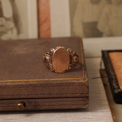 Edwardian 10k Rose Gold Signet Ring