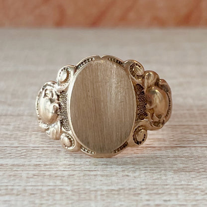 Edwardian 10k Rose Gold Signet Ring