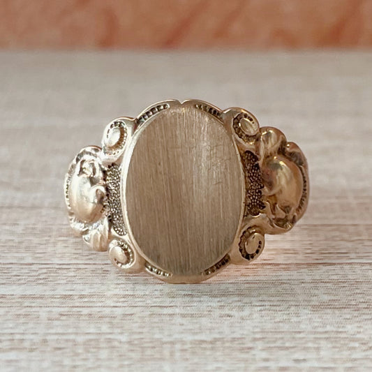 Edwardian 10k Rose Gold Signet Ring