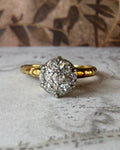 Edwardian Traub Mfg. Co. 18k and 14k Two-Tone Gold and Diamond Cluster Ring