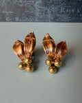 Pair of Retro Forstner 10k Two-Tone Gold Flora Berry Screw Back Earrings