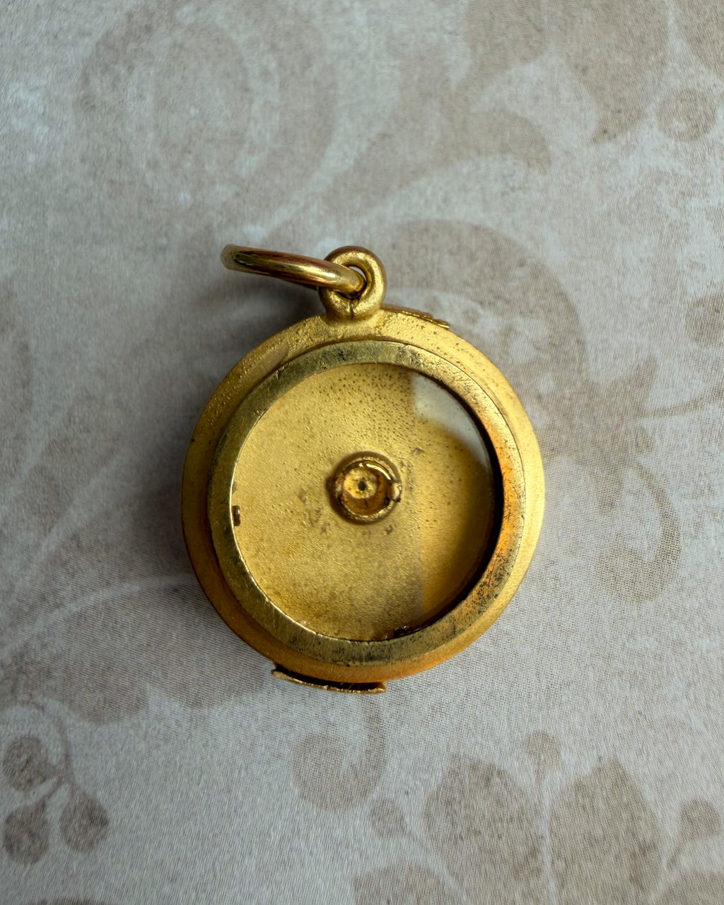 Victorian 14k Yellow Bloomed Gold, Pearl, and Enamel Locket Pendant