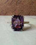 Art Deco 14k White Gold and Amethyst Ring
