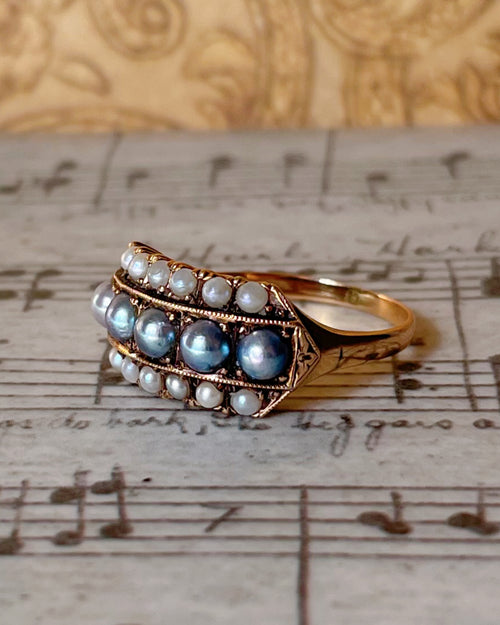 Victorian 14k Rose Gold and Pearl Ring