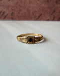 Edwardian Ostby and Barton 10k Yellow Gold and Red Glass Baby Midi Ring