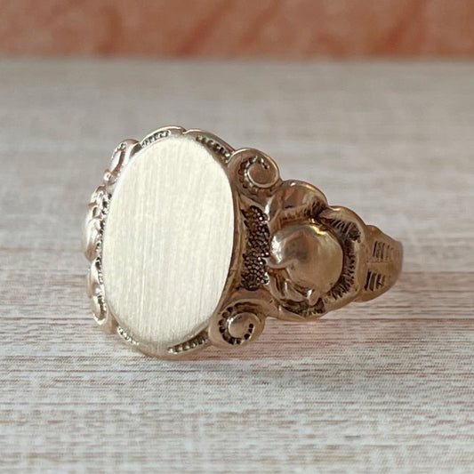Edwardian 10k Rose Gold Signet Ring