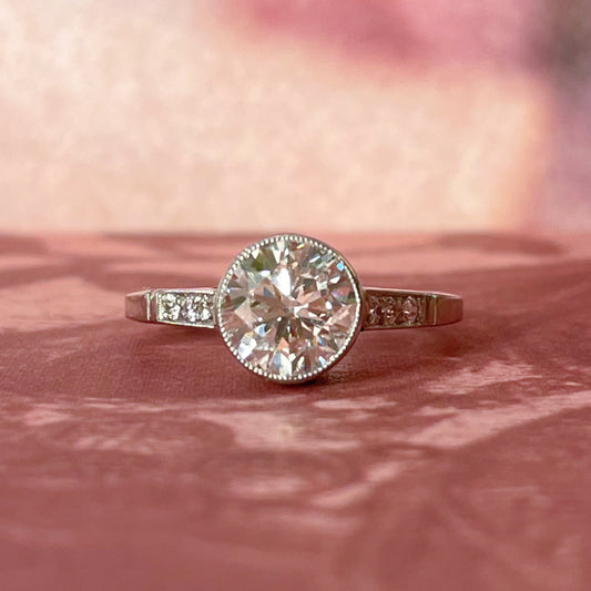 Art Deco Inspired 1.26 Carat Diamond and Platinum Ring