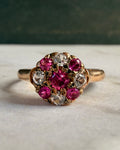 Victorian 14k Rose Gold, Pink Topaz, and White Quartz Ring