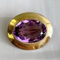 Antique Ehrlich & Sinnock Inc. 14k Yellow Gold and Amethyst Brooch - Clover Collective Antiques