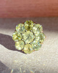 Antique Late 18th Century Portuguese 18K Gold and Silver Chrysoberyl Minas Novas Cluster Ring - Clover Collective Antiques