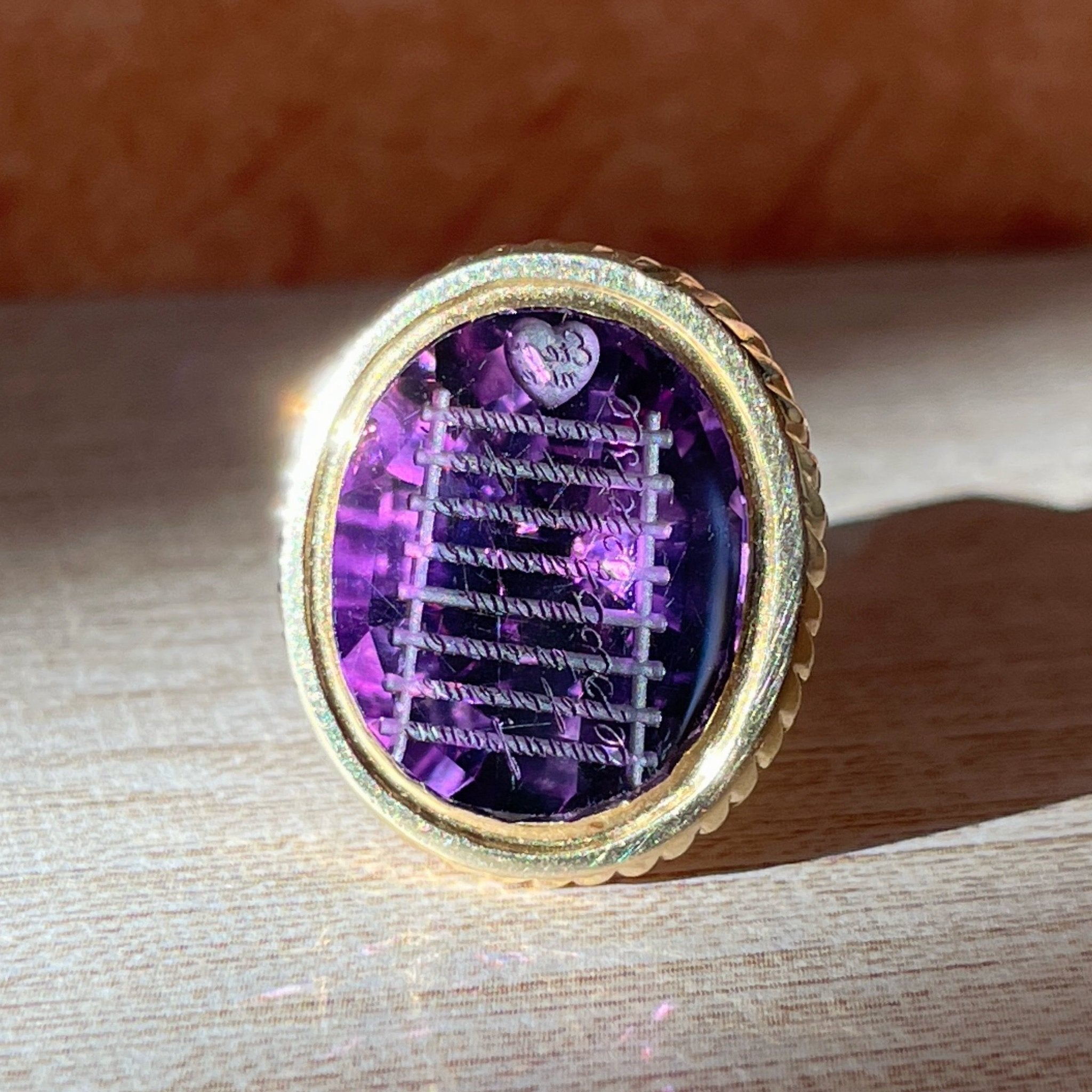 Antique Victorian 14k Gold Amethyst "Ladder of Virtues" Fob – Symbolic, Sentimental, Rare - Clover Collective Antiques