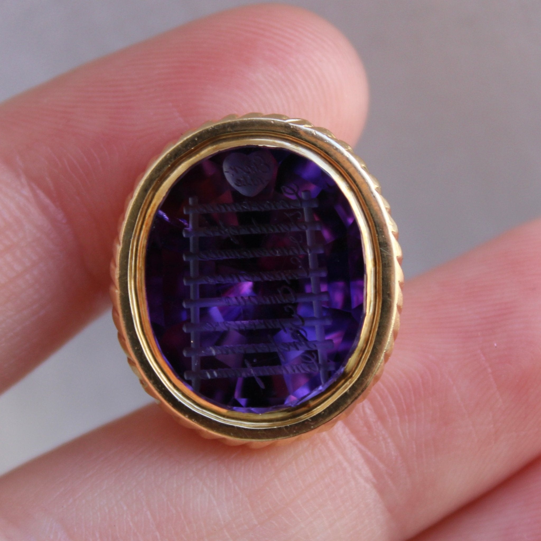 Antique Victorian 14k Gold Amethyst "Ladder of Virtues" Fob – Symbolic, Sentimental, Rare - Clover Collective Antiques