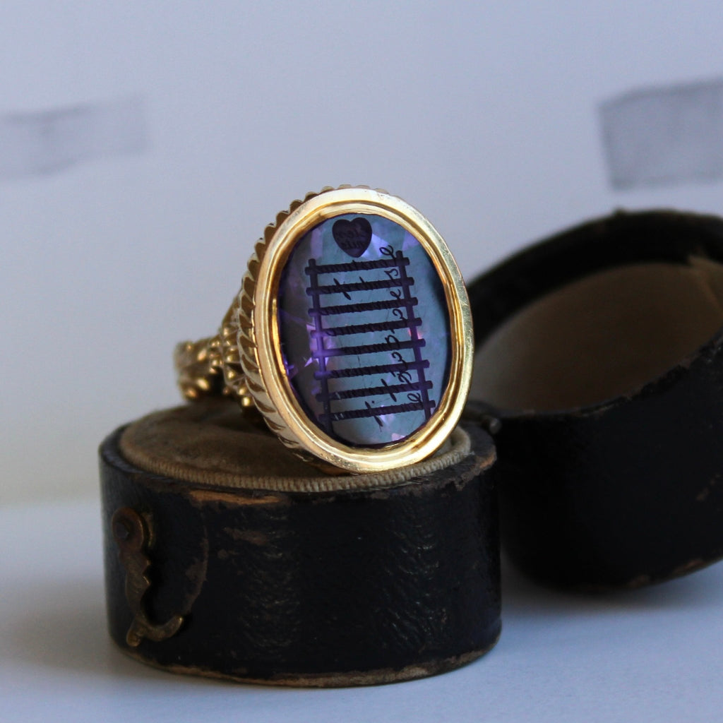 Antique Victorian 14k Gold Amethyst "Ladder of Virtues" Fob – Symbolic, Sentimental, Rare - Clover Collective Antiques