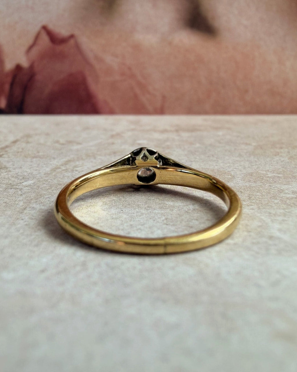 Art Deco 10k Two-Tone and Diamond Solitaire Ring - Clover Collective Antiques