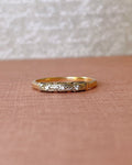 Art Deco 14k & 18k Two Tone Diamond Band - Clover Collective Antiques