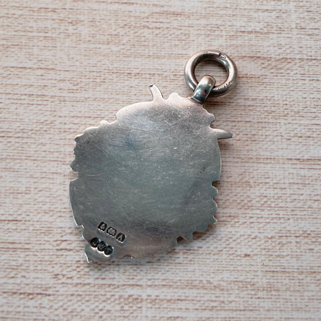 Art Deco J W Tiptaft British Sterling Silver Fob Pendant - Clover Collective Antiques