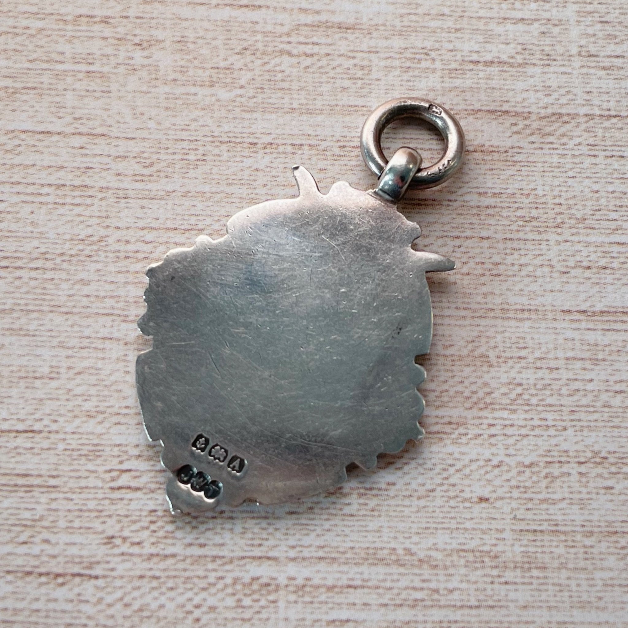 Art Deco J W Tiptaft British Sterling Silver Fob Pendant - Clover Collective Antiques