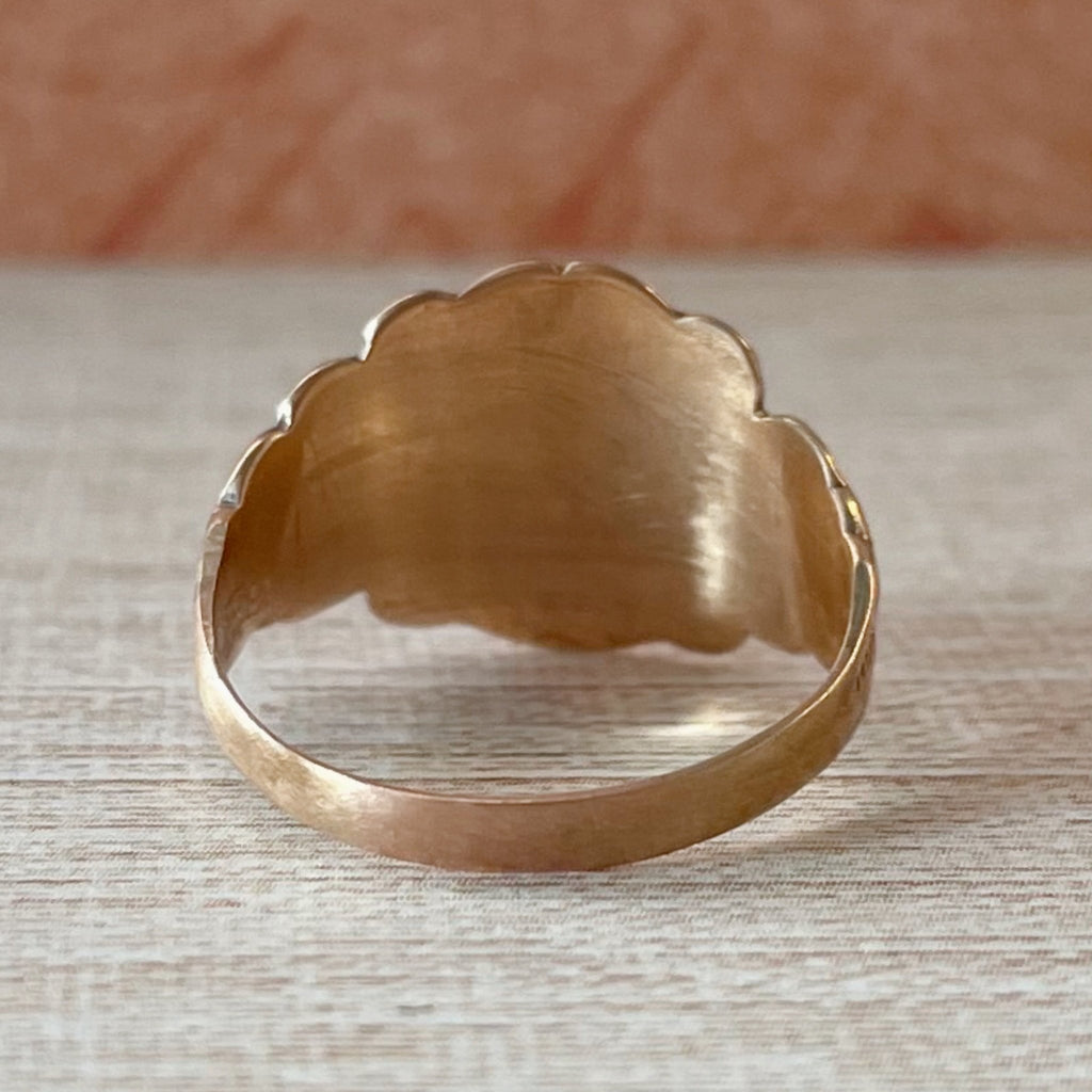 Edwardian 10k Rose Gold Signet Ring - Clover Collective Antiques