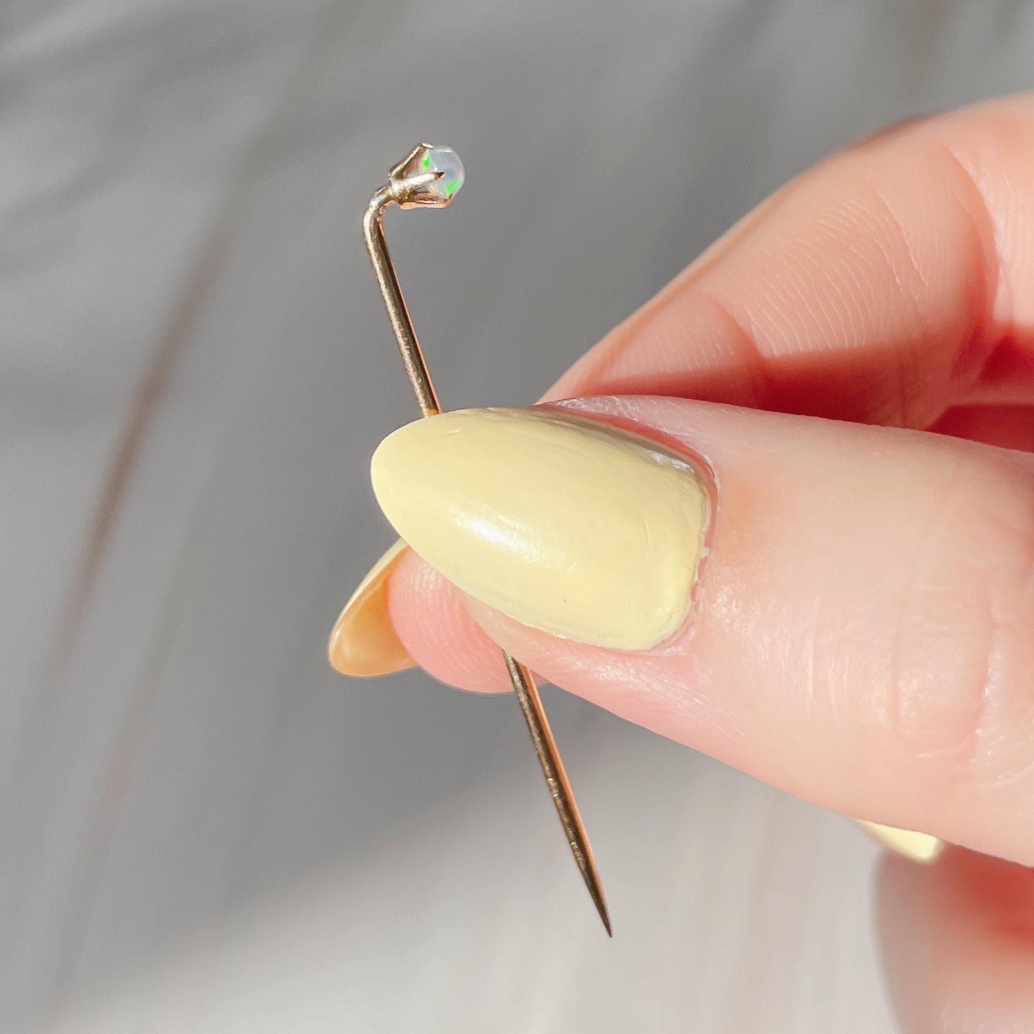 Edwardian 14k Yellow Gold and Opal Stickpin - Clover Collective Antiques