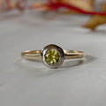 Edwardian 14k Yellow Gold and Peridot Bezel Set Ring - Clover Collective Antiques