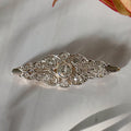 Edwardian Platinum, 14k Yellow Gold, and Diamond Filigree Brooch - Clover Collective Antiques