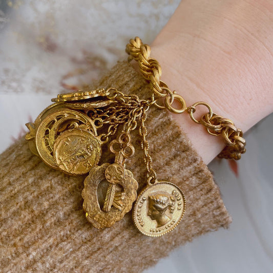 Mid-Century Goldtone Charm Bracelet