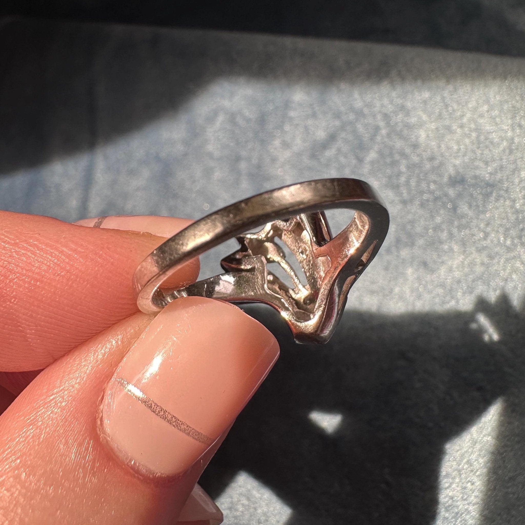 Mid - Century 14k White Gold and Diamond Ring - Clover Collective Antiques