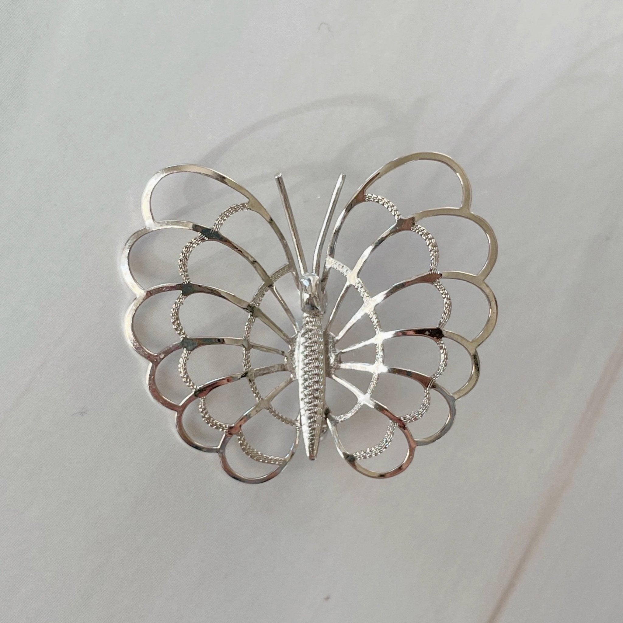 Mid - Century Bond Boyd Sterling Silver Butterfly Brooch - Clover Collective Antiques