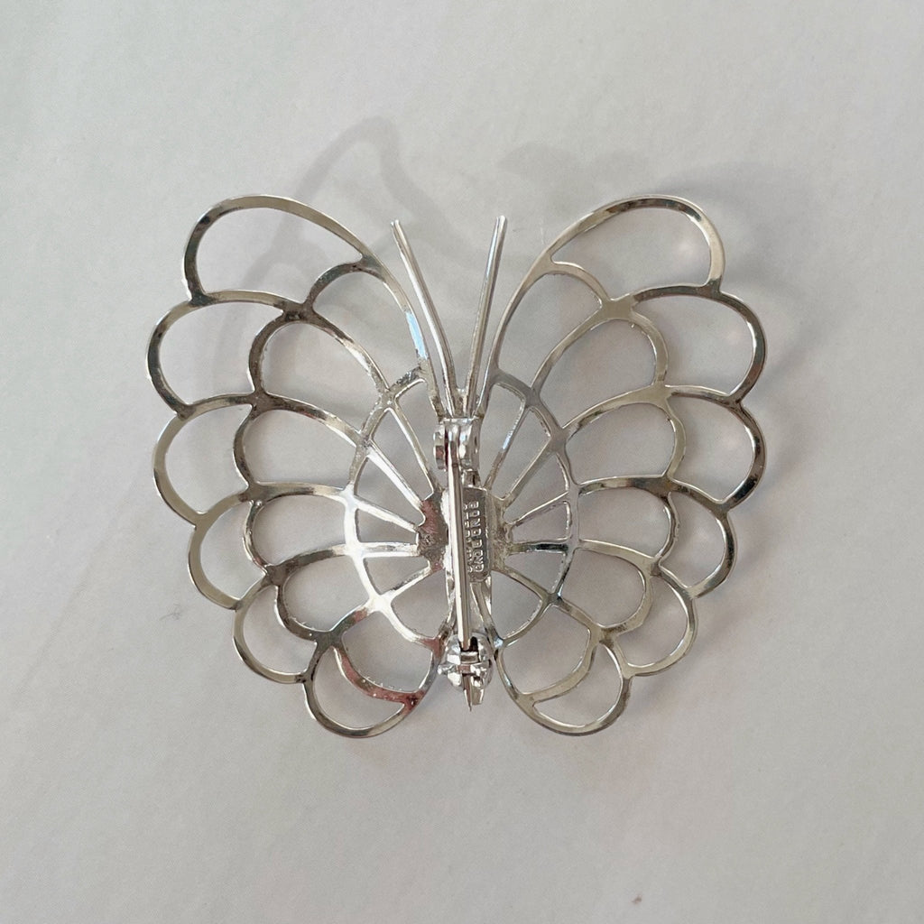 Mid - Century Bond Boyd Sterling Silver Butterfly Brooch - Clover Collective Antiques