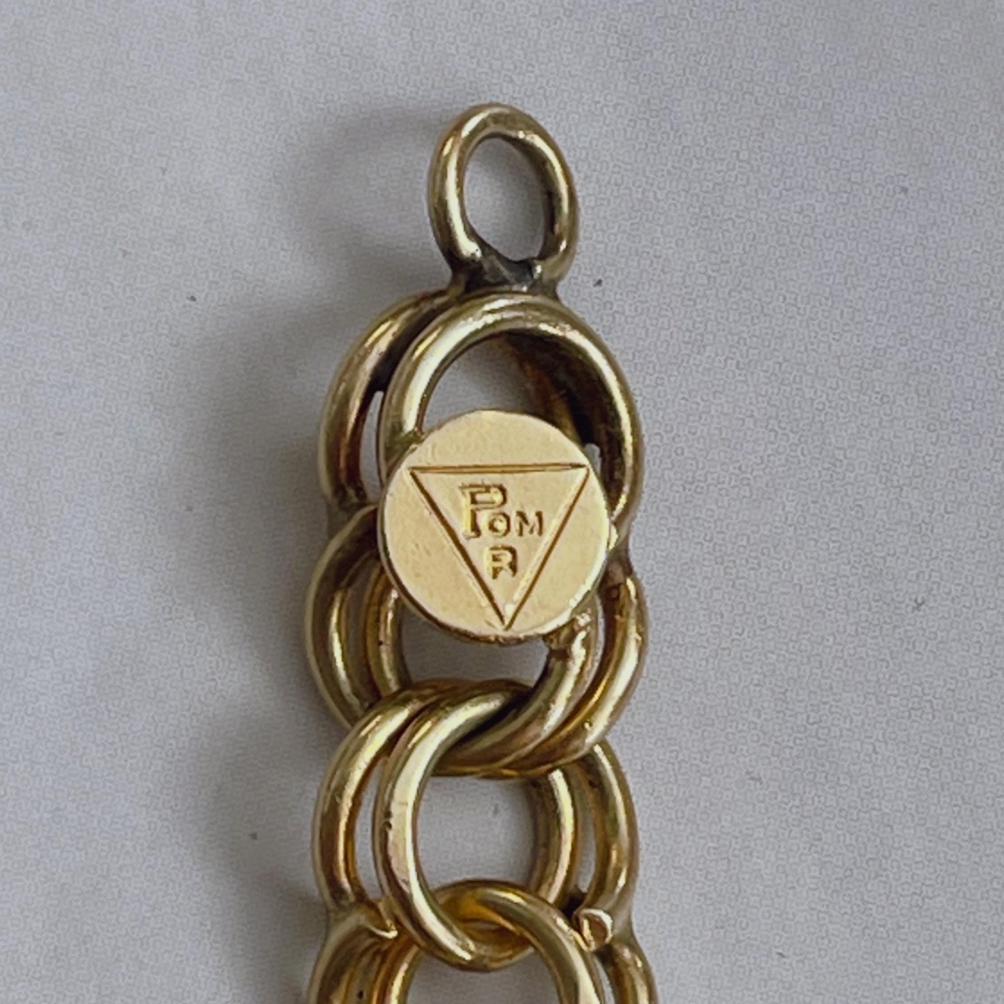 Mid - Century POM Reuben Pomerantz Jewelry Co. Inc. 14k Gold Double - Link Bracelet - Clover Collective Antiques