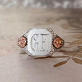 Ostby & Barton Co. Art Deco 10k Two Tone Monogram Initial Signet Ring - Clover Collective Antiques