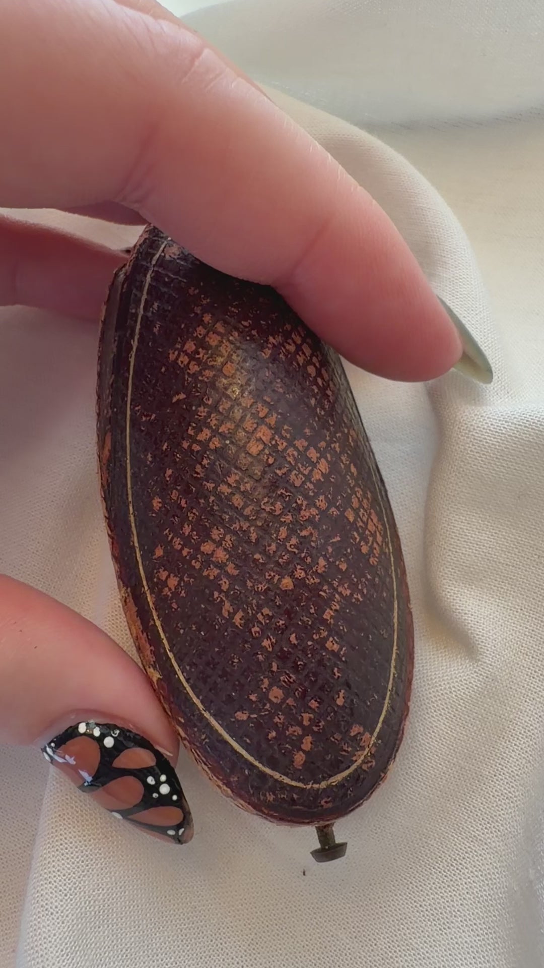 Antique Bigelow, Kennard & Co. 10k Gold Sardonyx Forget-Me-Not Buttons with Original Box