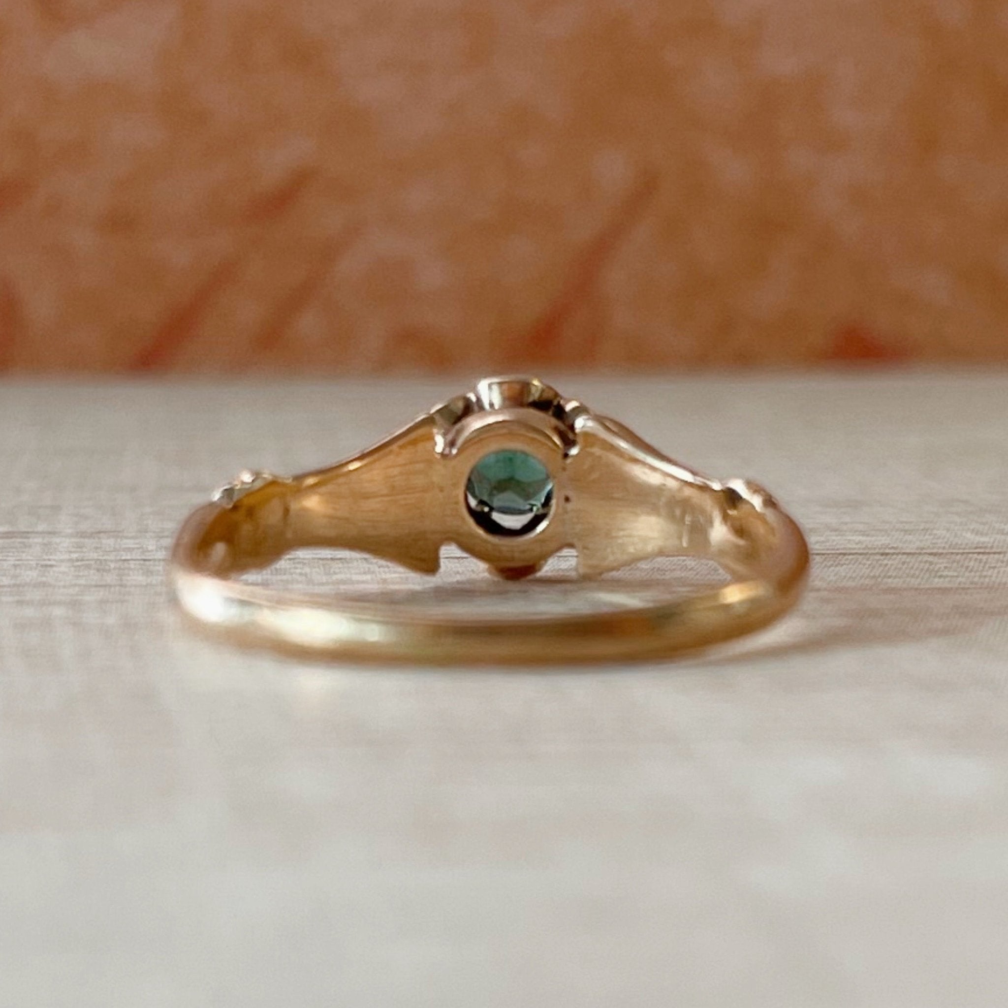 Victorian 10k Rose Gold and Tourmaline Midi Baby Ring - Clover Collective Antiques