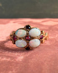 Victorian 10k Rose Gold, Opal, and Ruby Ring - Clover Collective Antiques