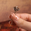 Victorian 10k Rose Gold, Silver, Pearl, and Diamond Cherub Stickpin - Clover Collective Antiques