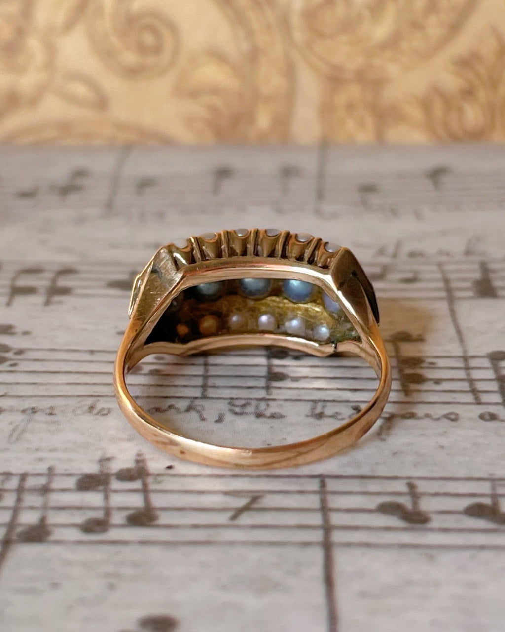 Victorian 14k Rose Gold and Pearl Ring - Clover Collective Antiques