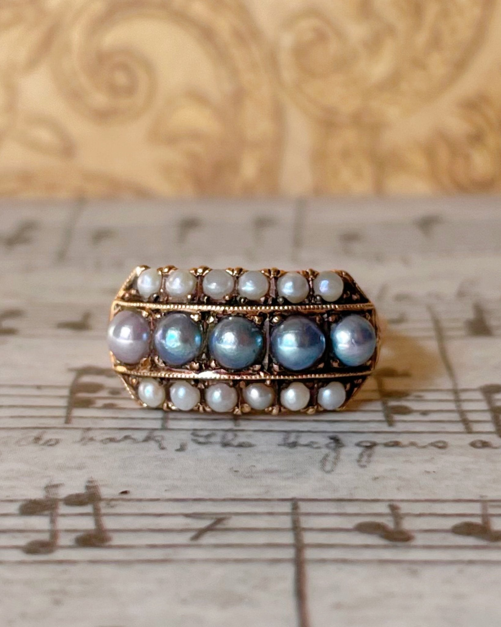 Victorian 14k Rose Gold and Pearl Ring - Clover Collective Antiques